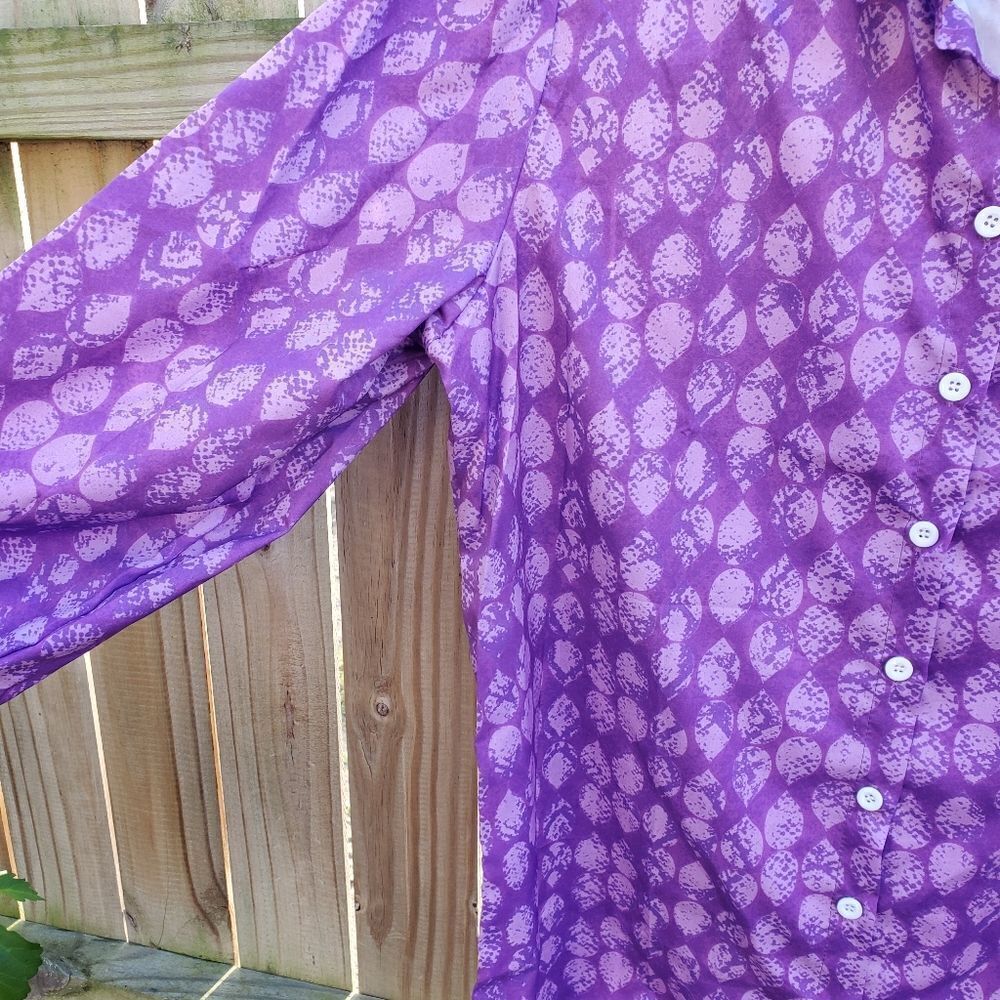 Purple Button up Blouse - Picture 4 of 12